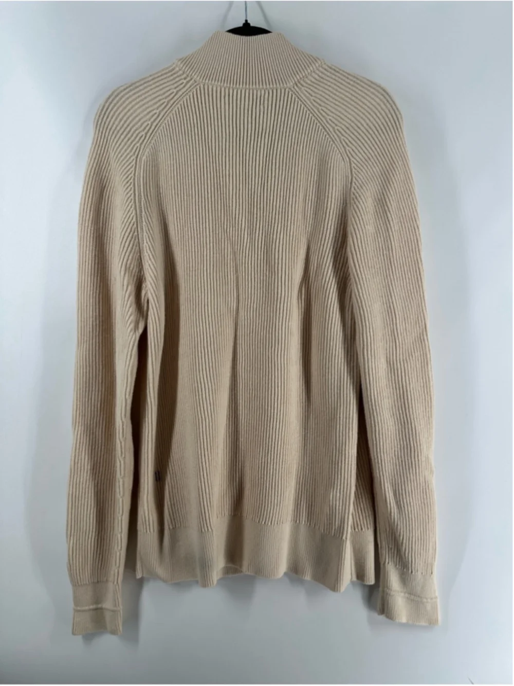 Kit & Ace 1/4 zip cream Ribbed Sweater wool blend sz lg